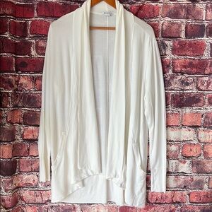 Athleta White Knit Cardigan Sweater